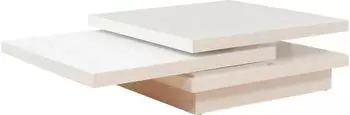 SalesFever Couchtisch rechteckig 360 Grad drehbar -Holz 120x80x30 cm wei&szlig;