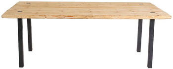 Mendler HWC-L75 Esszimmertisch Industrial Massiv-Holz 200x90 cm natur (117572+117573)