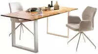 SalesFever Baumkantentisch "Tisch mit Baumkante im Naturlook" Metall triff Akazie