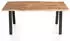 SalesFever Massiver Esstisch 140x80 cm 3,5 cm Akazie Natur Baumkante V-Gestell Schwarz (397411)
