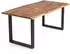 SalesFever Esstisch 180x90cm Baumkante 3,5 cm massiv Akazie Natur mit U-Gestell Schwarz (397466)