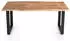 SalesFever Esstisch 180x90cm Baumkante 3,5 cm massiv Akazie Natur mit U-Gestell Schwarz (397466)