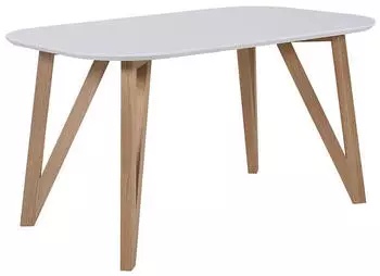 SalesFever Esstisch skandinavisches DesignHolz massive Eiche wei&szlig; lackiert 160x90x76 cm (372401)