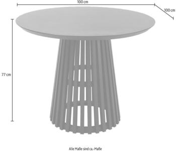 SIT Esstisch &Oslash; 100 cm klar lackiert rund Hevea & Holz-Furnier schwarz 100x100x77 cm (07107-91)