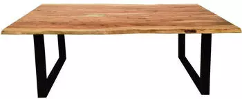 SIT Baumkante-Esstisch 220x100 cm Akazie natur antik Stahlgestell antikschwarz B220x100x77 cm (07107-23