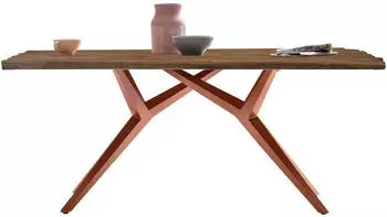 SIT Esszimmertisch 160 cm Teak 50 mm natur Metallgestell antikbraun 160x90 cm x73,5 cm (15540-00)