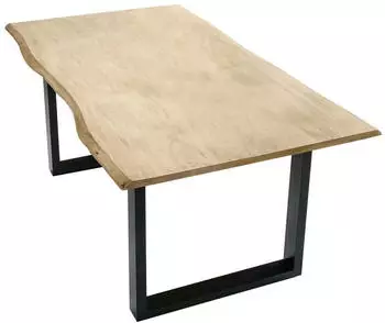 SIT Tisch Baumkante 140x80 cm 26 mm Akazie hell gek&auml;lkt antikschwarz 140x80x77 cm (07107-64
