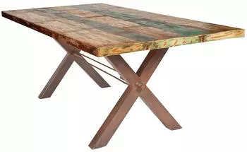 SIT Esstisch 240x100 cm 40 mm Altholz bunt lackiert -Gestell braun 240x100x76,5 cm (15105-00)