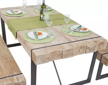 Mendler Esszimmertisch MCW-A15, Esstisch Tisch, Tanne Holz rustikal massiv MVG- naturfarben 80x160x90cm
