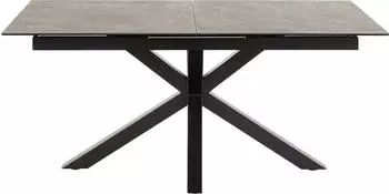 Actona Heaven Esstisch grob Keramik, inkl. 1 Zusatzplatte, 90x168/210cm schwarz.