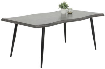 Hela Esstisch/K&uuml;chentisch Gabi-Dekor Baumkantenoptik und Metallgestell Schwarz-180x100cm