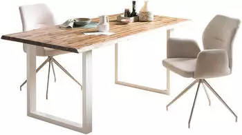 SalesFever Esstisch 160x90 cm Natur, Wei&szlig; 398784 (398784)