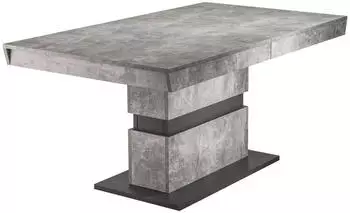 Mid.you Esstisch Matthew Grau Dunkelgrau Betonoptik rechteckig Säule 90x75x140 cm