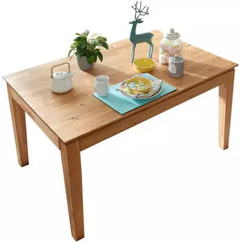 Livetastic Esstisch Braun massiv rechteckig konisch 90x75x140 cm ausziehbar