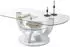 Livetastic Couchtisch Weiß Glas oval 60x40x110 cm