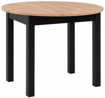 Mid.you Esstisch Schwarz Eiche Artisan rund 100x75x100 cm ausziehbar