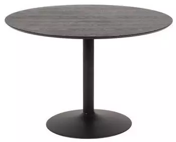 Mid.you Esstisch Schwarz Esche furniert rund Rundrohr 110x74x110 cm