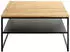 CarryHome Couchtisch Schwarz Eiche Metall Eiche massiv quadratisch 70x40x70 cm
