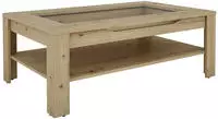 byLIVING Couchtisch "RALPH" Tischplatte mit Glaseinlage, Stauraum, 1 Schubkasten,