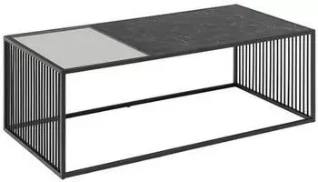 Mid.you Couchtisch Schwarz Kunststoff Glas rechteckig 40x60x120 cm