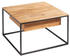 Novel Couchtisch Schwarz Eiche Metall Eiche massiv 1 Schubladen quadratisch 70x41,5x70 cm