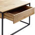 Novel Couchtisch Schwarz Eiche Metall Eiche massiv 1 Schubladen quadratisch 70x41,5x70 cm