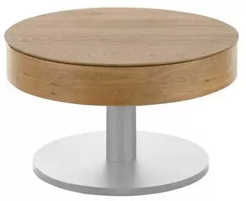 BOXXX Couchtisch Eiche Edelstahl Asteiche furniert rund 60x47x60 cm