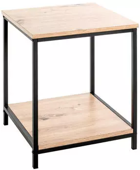 CarryHome Beistelltisch Schwarz Eiche quadratisch 40x50x40 cm