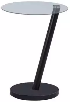 M2 Kollektion Beistelltisch Schwarz Metall Glas oval rund 30x50x40 cm