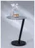 M2 Kollektion Beistelltisch Schwarz Metall Glas oval rund 30x50x40 cm
