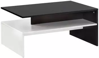 Mid.you Couchtisch Schwarz Wei&szlig; rechteckig 60x43x90 cm