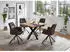 Mid.you Esstisch Schwarz Eiche massiv rechteckig X-Form 100x76x100 cm