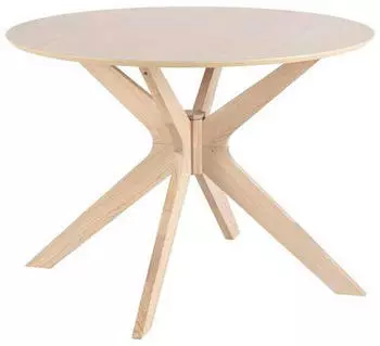 Mid.you Esstisch Eiche furniert massiv rund 105x75x105 cm