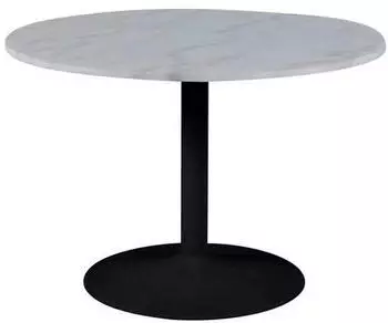 Livetastic Esstisch Schwarz Wei&szlig; Stein rund S&auml;ule rund Bodenplatte 110x75x110 cm