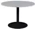 Livetastic Esstisch Schwarz Weiß Stein rund Säule rund Bodenplatte 110x75x110 cm