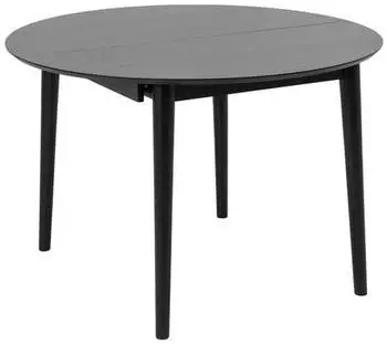 Mid.you Esstisch Schwarz EicheKautschukfurniertmassiv rund 115x75x115 cm ausziehbar