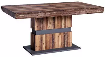 Mid.you Esstisch Matthew Anthrazit Dunkelbraun Holzoptik rechteckig Säule 90x75x160 cm ausziehbar Mid.you Esstisch Matthew Anthrazit Dunkelbraun Holzoptik rechteckig Säule 90x75x160 cm ausziehbar