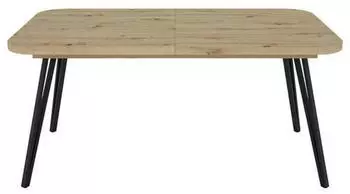 Mid.you Esstisch Schwarz Eiche Artisan rechteckig A-Form 90x76x160 cm ausziehbar oval