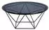 BOXXX Couchtisch Grau Schwarz Metall Glas rund Gittergestell 70x30x70 cm
