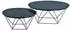 BOXXX Couchtisch Grau Schwarz Metall Glas rund Gittergestell 70x30x70 cm