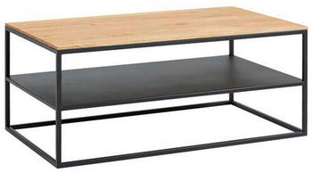 Gradel Couchtisch Schwarz Eiche Metall Wildeiche massiv rechteckig 60x41,5x100 cm