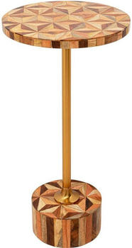 KARE Beistelltisch Dunkelbraun Braun Gold Metall Kunststoff rund 25x50x25 cm