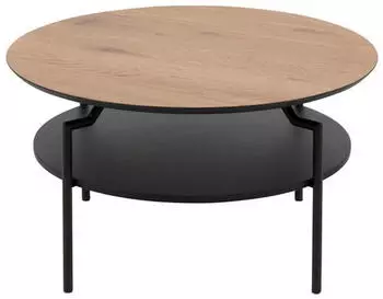Livetastic Couchtisch Schwarz Eiche rund 80x45x80 cm