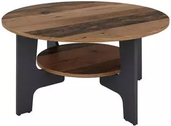 Mid.you Couchtisch Anthrazit Alteiche rund 80x42,5x80 cm