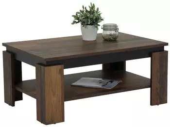 BOXXX Couchtisch Schwarz Alteiche Holzoptik rechteckig 60,5x41,5x90 cm