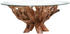 Livetastic Couchtisch Unikat Teak Glas Teakholz massiv rund 110x46x110 cm