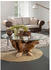 Livetastic Couchtisch Unikat Teak Glas Teakholz massiv rund 110x46x110 cm