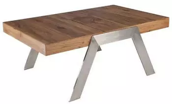 venda Couchtisch Eiche Edelstahl Metall Altholz vollmassiv rechteckig 70x45x110 cm