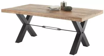 Livetastic Esstisch Mangomassiv X-Form 100x77x200 cm