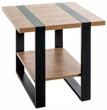 CarryHome Beistelltisch Schwarz Eiche quadratisch Kufe 45x45x45 cm